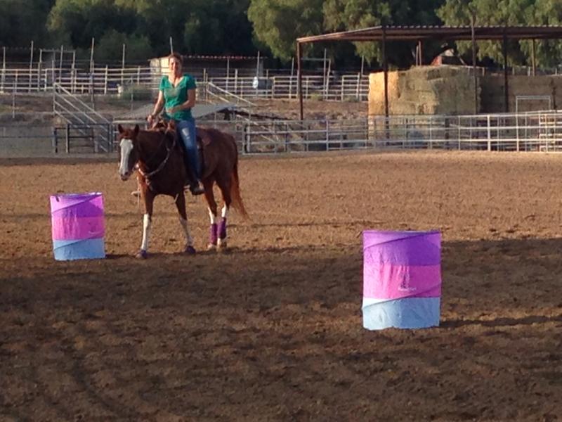 The barrel racers practicing in our 150 x 300 arena